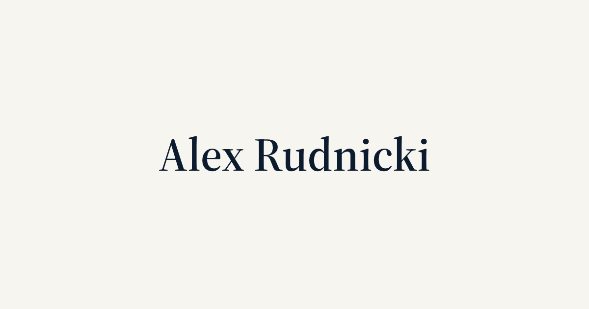 Alex Rudnicki — Portfolio